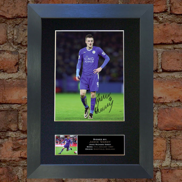 JAMIE VARDY Leicester City Signed Autograph Mounted Photo Repro A4 Print 610