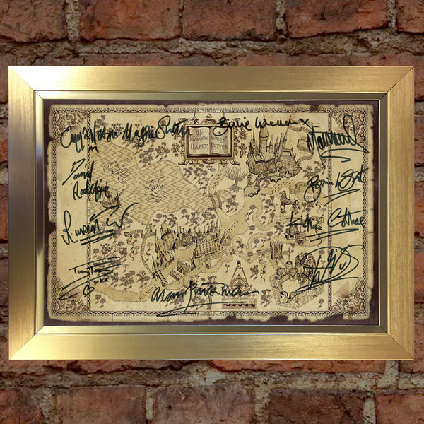 Harry Potter Wizarding World Map Quality Autograph Signed Re Print Poster 742