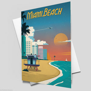MIAMI BEACH VINTAGE RETRO TRAVEL Poster Nostalgic Home Print Wall Art Decor #54