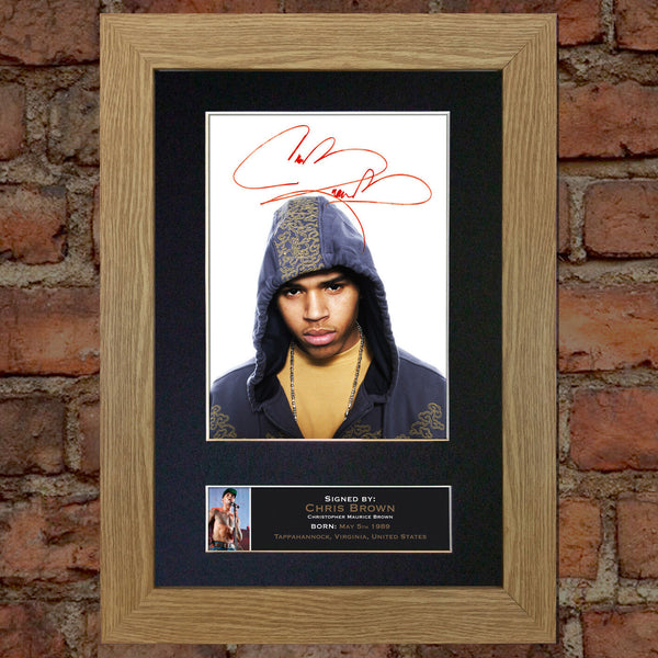 CHRIS BROWN Mounted Signed Photo Reproduction Autograph Print A4 96