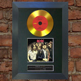 #150 GOLD DISC ACDC Highway to Hell Album CD Signed Autograph Mounted Repro A4
