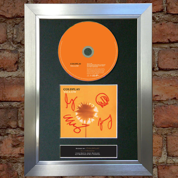 Coldplay Auto Graph COLDPLAY Yellow Album Signed CD COVER MOUNTED A4 Autograph Print 46 ...