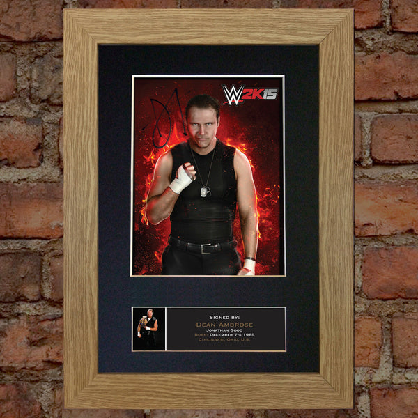 DEAN AMBROSE WWE Quality Autograph Mounted Photo Repro Print A4 581