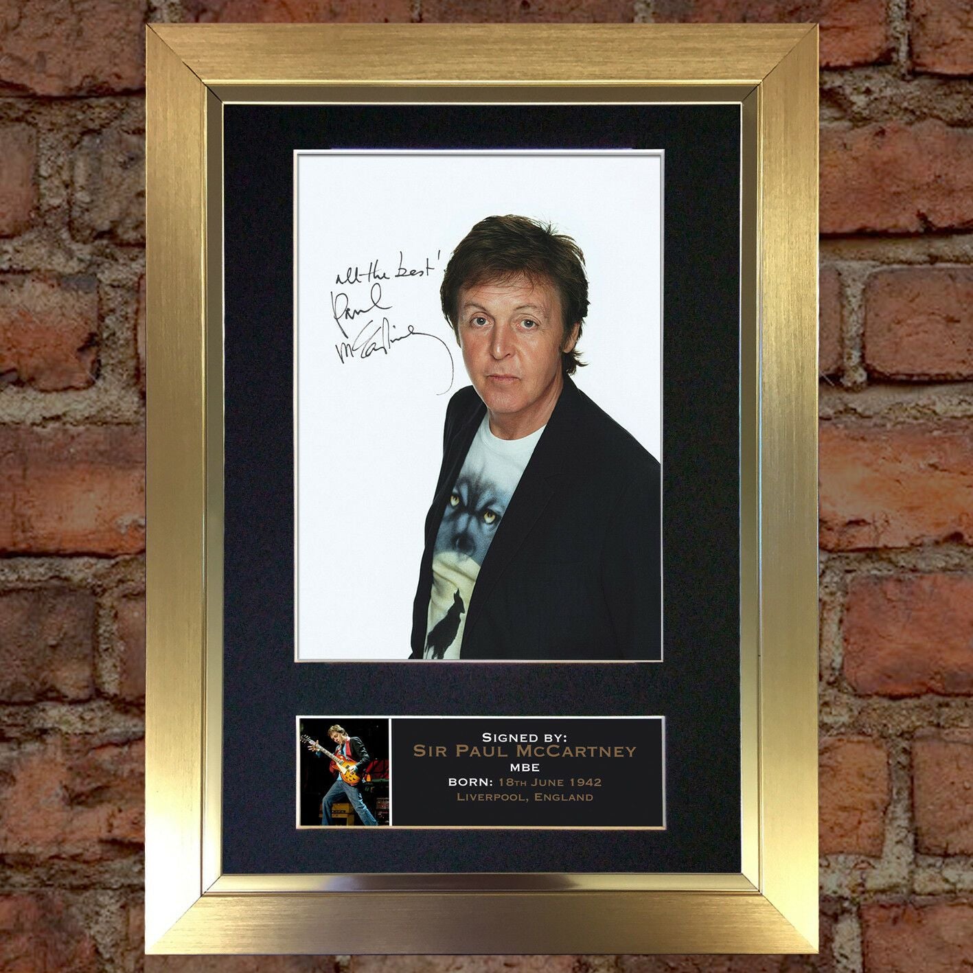 paul mccartney (RARE直筆サイン入り写真送料込み) Lot Detail - Paul McCartney Signed Promo Card With Hand-Drawn