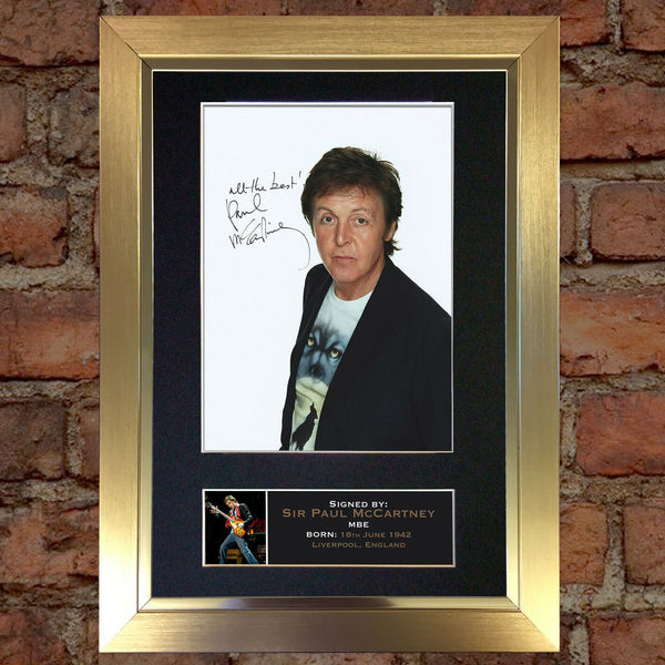 PAUL McCARTNEY Autograph Mounted Signed Photo Reproduction PRINT A4 169