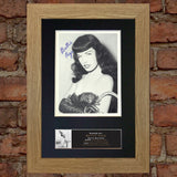 BETTIE PAGE Very Rare Pinup Quality Autograph Mounted Signed Photo PRINT A4 662