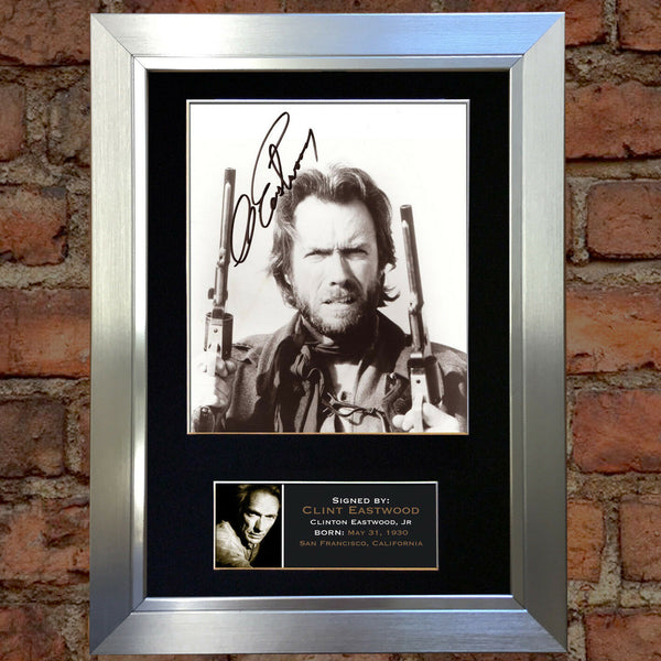 CLINT EASTWOOD Mounted Signed Photo Reproduction Autograph Print A4 5
