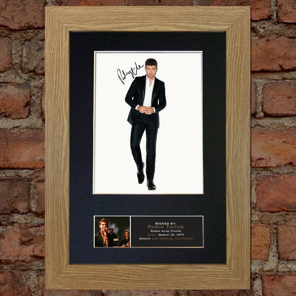 ROBIN THICKE Autograph Mounted Signed Photo Reproduction Print A4 393