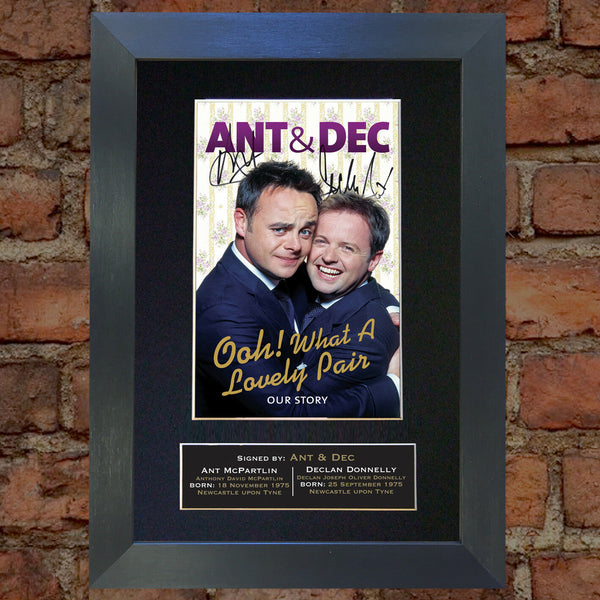 ANT AND DEC Mounted Signed Photo Reproduction Autograph Print A4 16