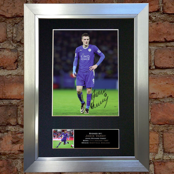 JAMIE VARDY Leicester City Signed Autograph Mounted Photo Repro A4 Print 610