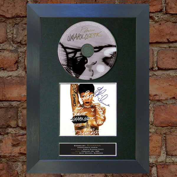 RIHANNA Unapologetic Album Signed CD COVER MOUNTED A4 Autograph Print 6