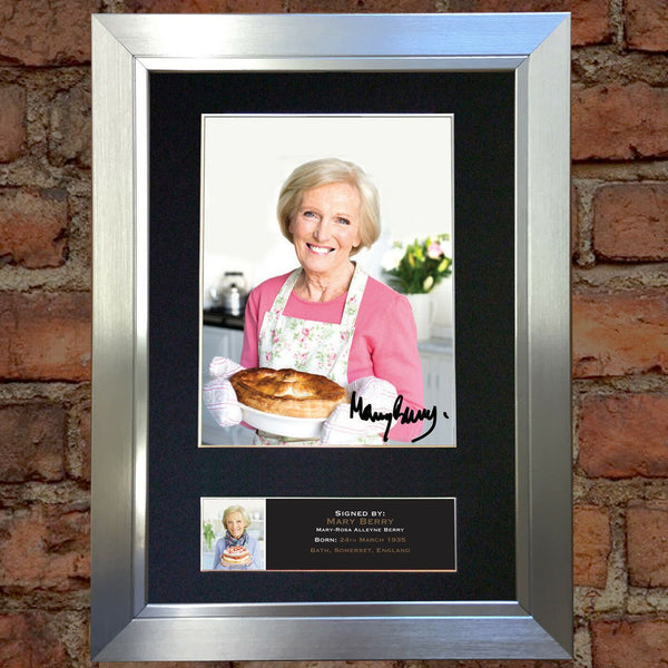 MARY BERRY Great British Bake Off Signed Autograph Mounted PRINT A4 592