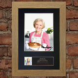 MARY BERRY Great British Bake Off Signed Autograph Mounted PRINT A4 592