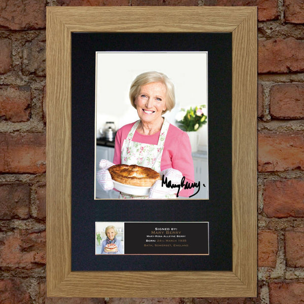MARY BERRY Great British Bake Off Signed Autograph Mounted PRINT A4 592