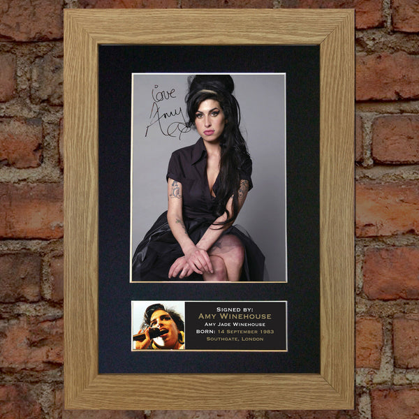 AMY WINEHOUSE Mounted Signed Photo Reproduction Autograph Print A4 228
