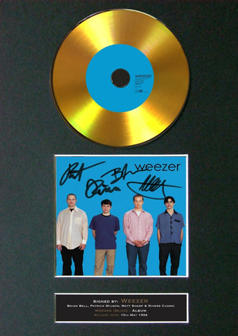 #193 WEEZER Blue Album Cd GOLD DISC Album Signed Autograph Quality Print