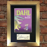 ROALD DAHL Dirty Beasts Book Cover Autograph Signed Repro Mounted A4 Print 678