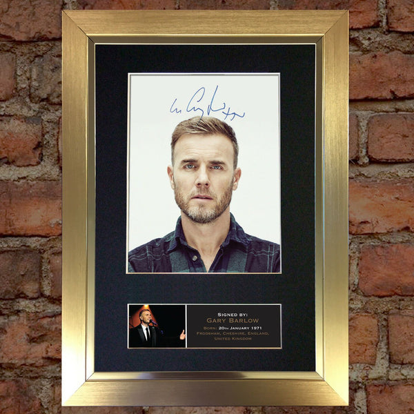 GARY BARLOW Signed Autograph Mounted Photo REPRODUCTION PRINT A4 402