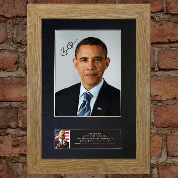 BARACK OBAMA Mounted Signed Photo Reproduction Autograph Print A4 366