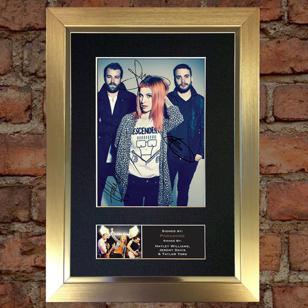 PARAMORE Mounted Signed Photo Reproduction Autograph Print A4 338