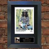 GEORGE HARRISON The Beatles Signed Autograph Mounted Photo RE-PRINT A4 172