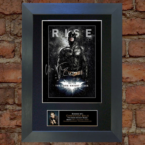 CHRISTIAN BALE BATMAN SIGNED AUTOGRAPH MOUNTED PHOTO REPRODUCTION PRINT A4 105