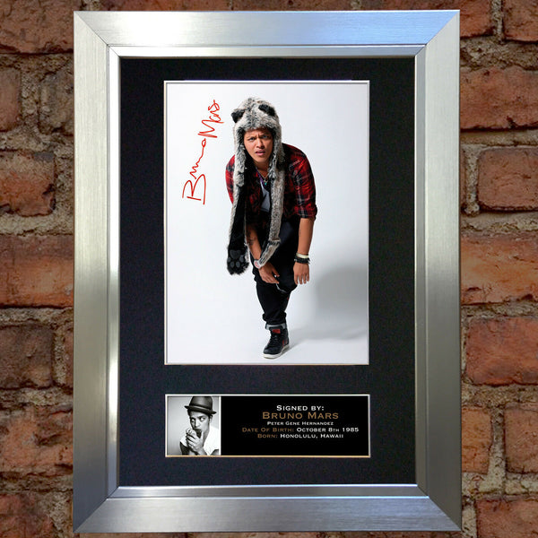 BRUNO MARS Mounted Signed Photo Reproduction Autograph Print A4 93