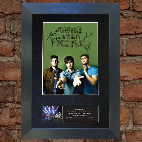FOSTER THE PEOPLE Mounted Signed Photo Reproduction Autograph Print A4 363