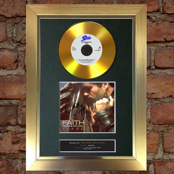 #106 GOLD DISC GEORGE MICHAEL Faith Album Signed Autograph Mounted Repro A4