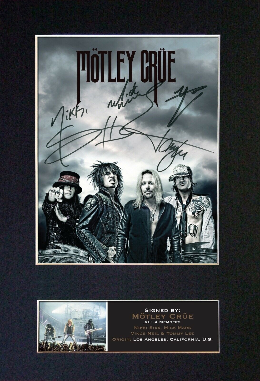 MOTLEY CRUE The Dirt Photo Autograph Mounted Repro Signed Framed Print A4 783