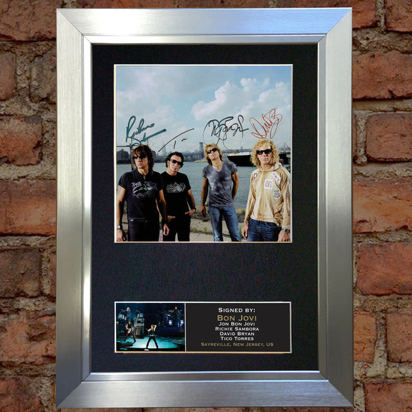 BON JOVI Mounted Signed Photo Reproduction Autograph Print A4 110