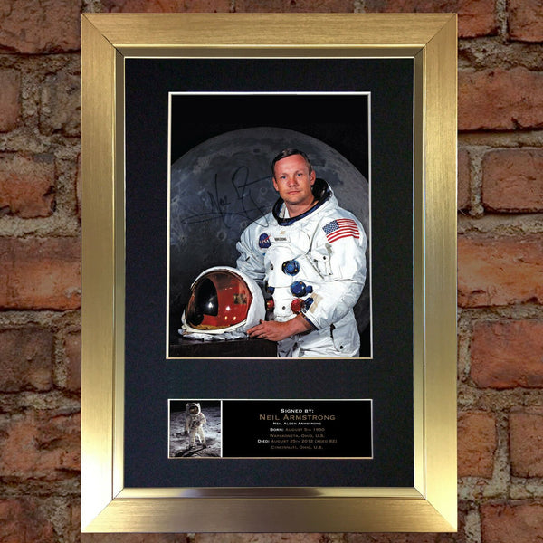 NEIL ARMSTRONG RARE Signed Autograph Mounted Photo Repro A4 Print 496