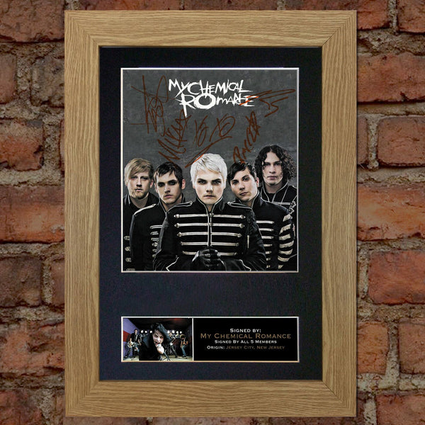 MY CHEMICAL ROMANCE Mounted Signed Photo Reproduction Autograph Print A4 112