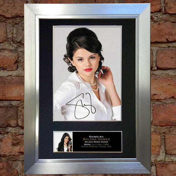 SELINA GOMEZ Mounted Signed Photo Reproduction Autograph Print A4 215