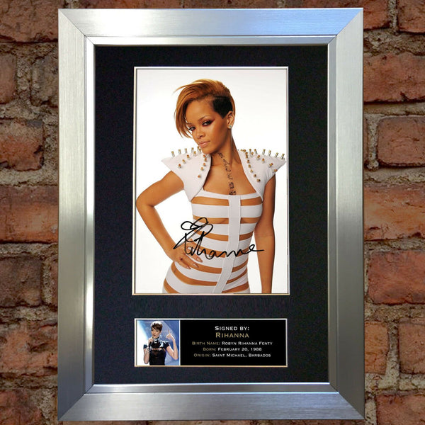 RIHANNA Mounted Signed Photo Reproduction Autograph Print A4 246