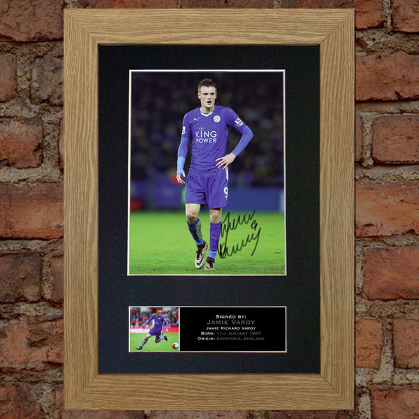 JAMIE VARDY Leicester City Signed Autograph Mounted Photo Repro A4 Print 610