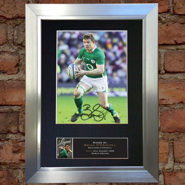 BRIAN ODRISCOLL Quality Reproduction Autograph Mounted Photo Print A4 572