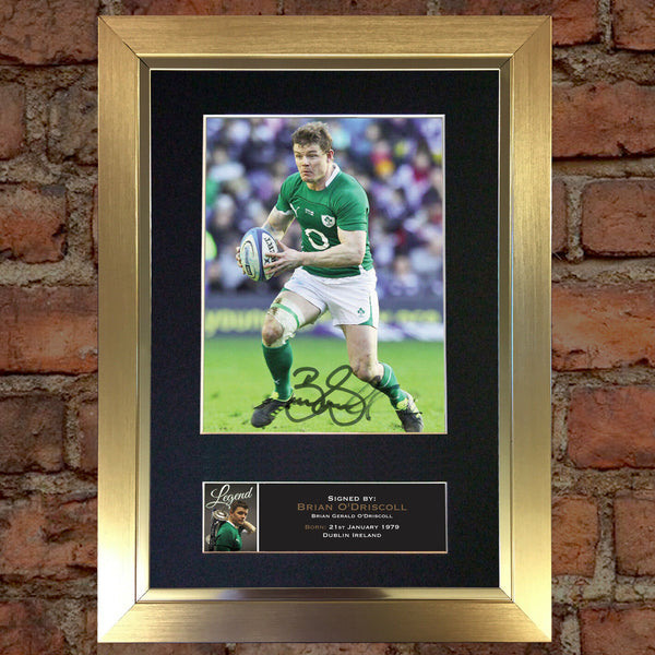 BRIAN ODRISCOLL Quality Reproduction Autograph Mounted Photo Print A4 572