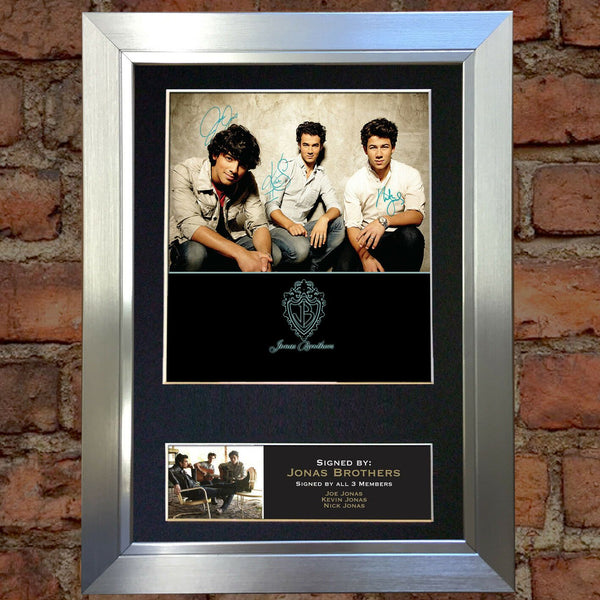 JONAS BROTHERS Mounted Signed Photo Reproduction Autograph Print A4 207