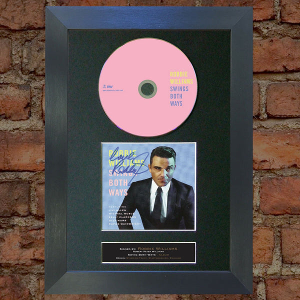 ROBBIE WILLIAMS Swings Both Ways Album Signed CD Repro MOUNTED Autograph (12)