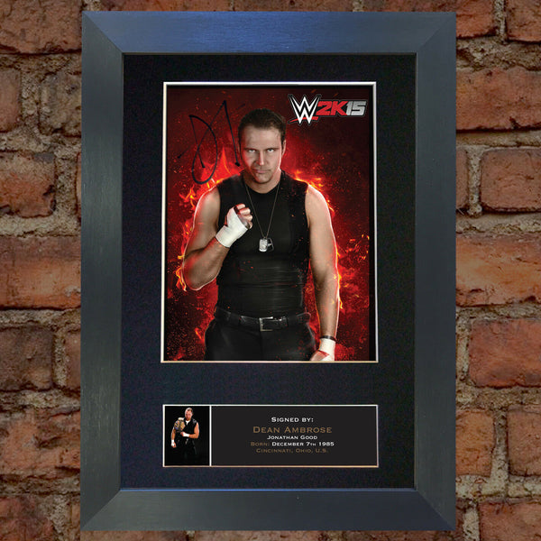 DEAN AMBROSE WWE Quality Autograph Mounted Photo Repro Print A4 581