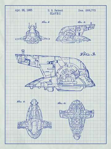 STAR WARS Slave I Blueprint VERY RARE Reproduction Vintage Wall Art Print #22