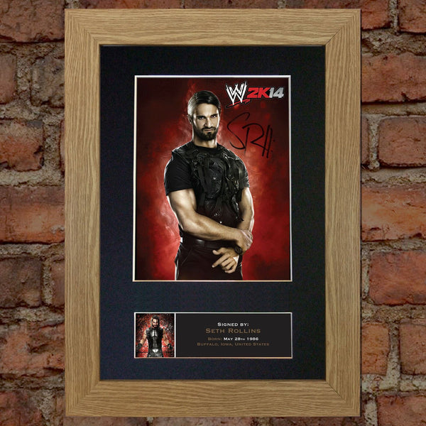 SETH ROLLINS WWE Quality Autograph Mounted Photo Repro Print A4 588