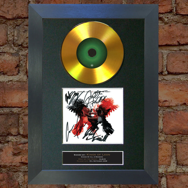 #188 KINGS OF LEON Only By Night GOLD DISC Album Signed Autograph Mounted Print