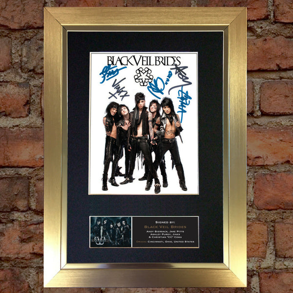 BLACK VEIL BRIDES Quality Autograph Mounted Photo Reproduction Print A4 464