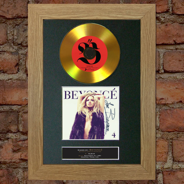 #85 GOLD DISC BEYONCE (four) Album Signed Autograph Mounted Photo Repro A4