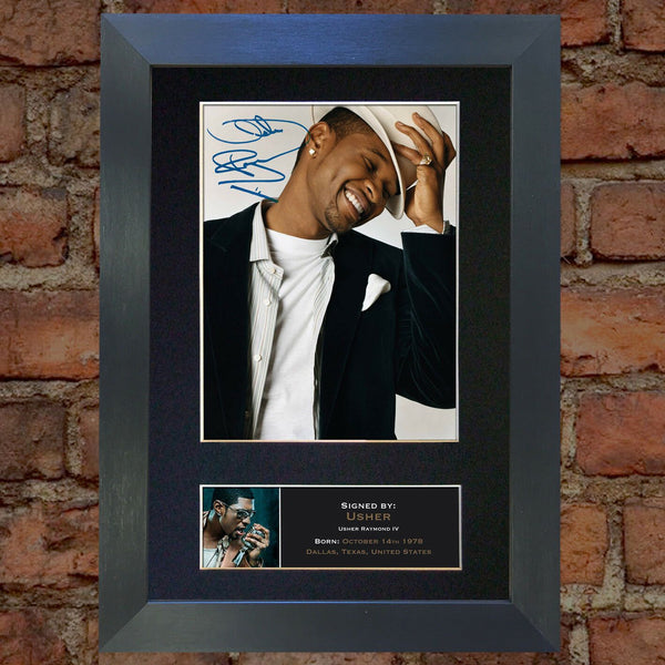 USHER Mounted Signed Photo Reproduction Autograph Print A4 166