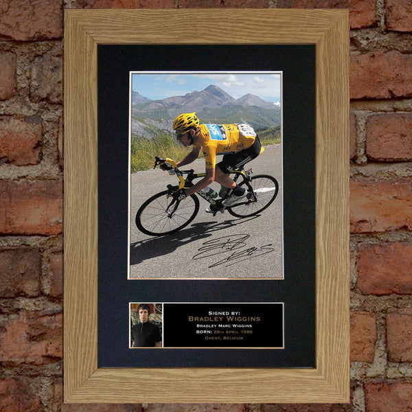 BRADLEY WIGGINS Mounted Signed Photo Reproduction Autograph Print A4 277