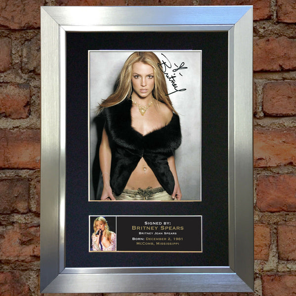BRITNEY SPEARS Mounted Signed Photo Reproduction Autograph Print A4 238