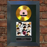 #175 BTS GOLD DISC I Need You / U Single Cd Signed Autograph Mounted Print